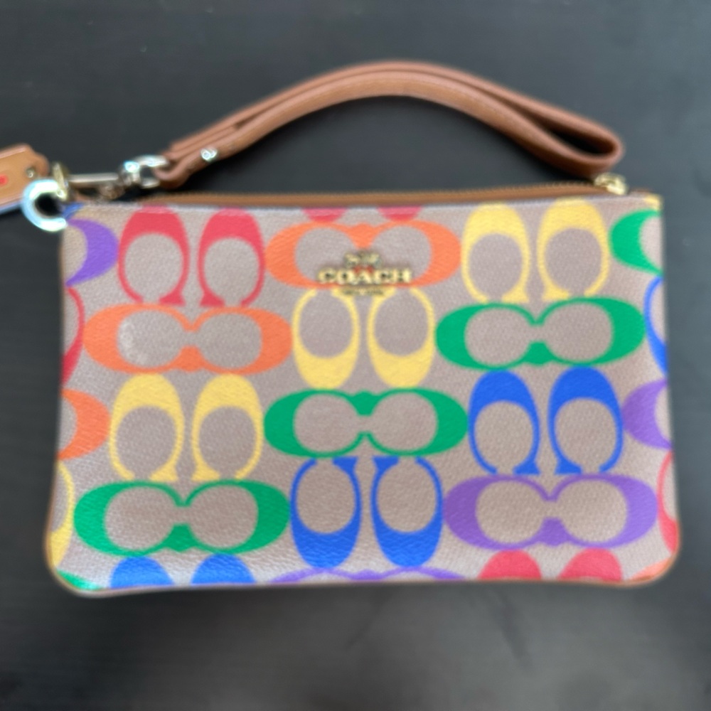 Coach Multicolor Signature Wristlet